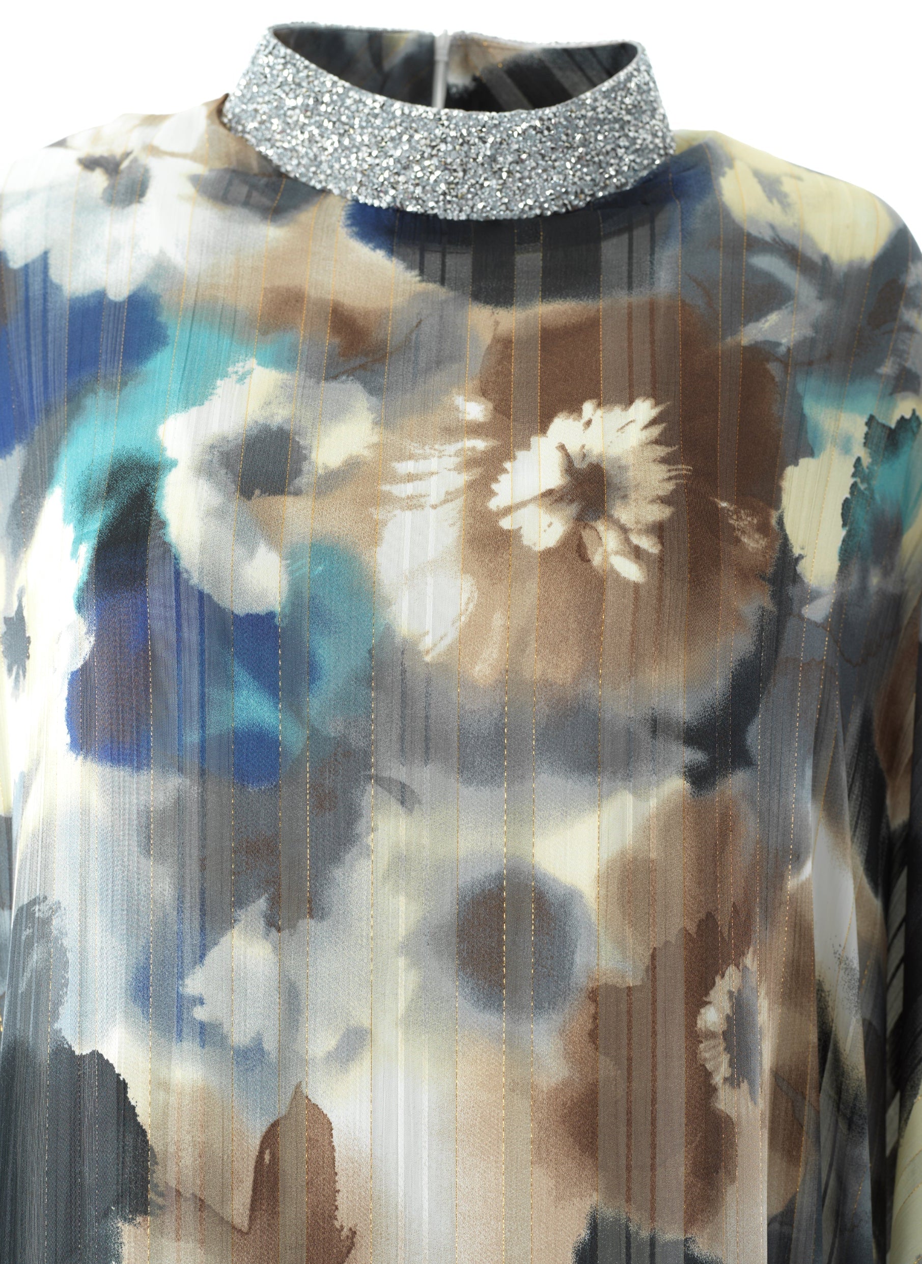 Zohra Earth tone silk chiffon shimmer kaftan abaya Kabayare