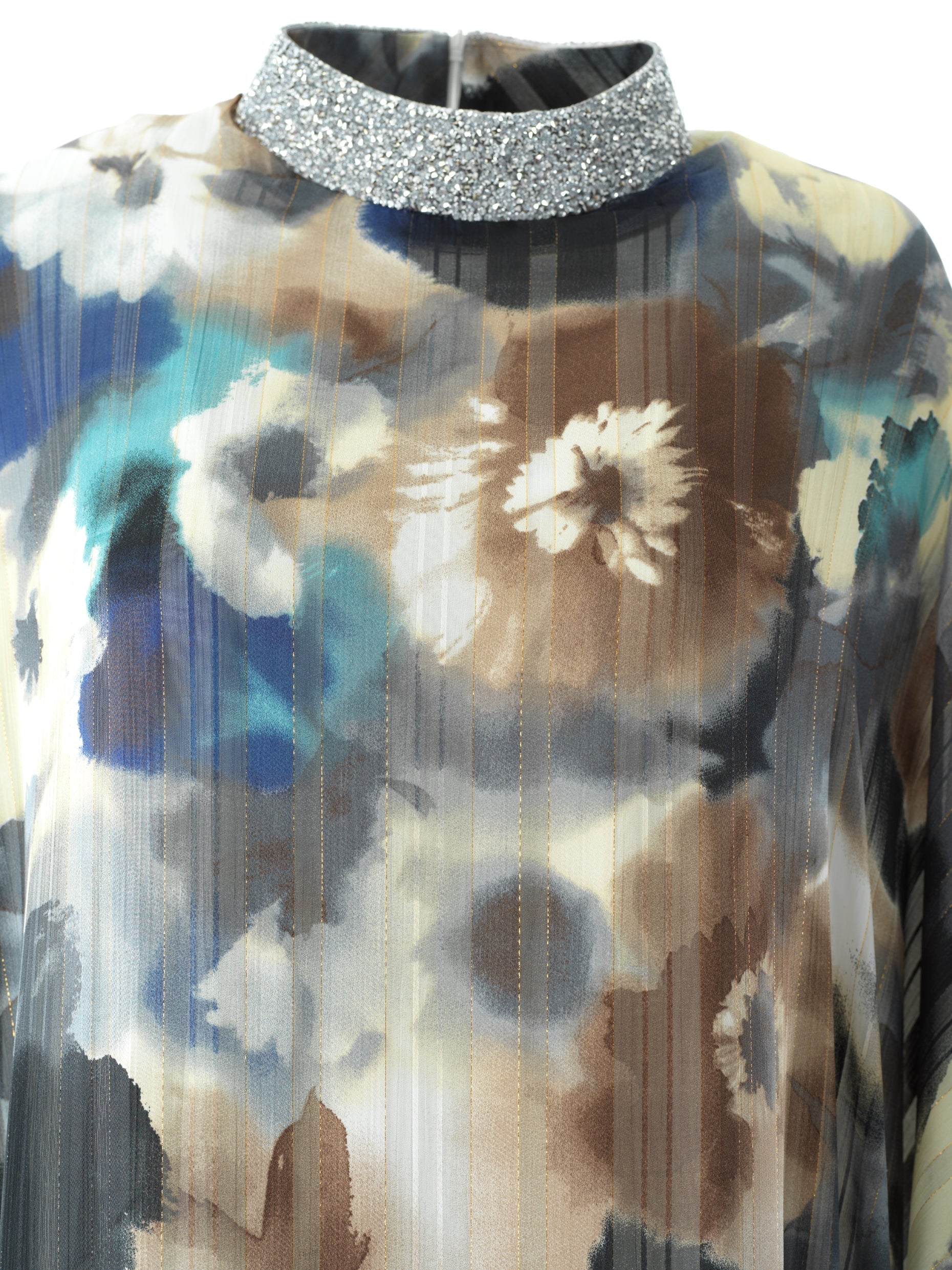 Zohra Earth tone silk chiffon shimmer kaftan abaya Kabayare