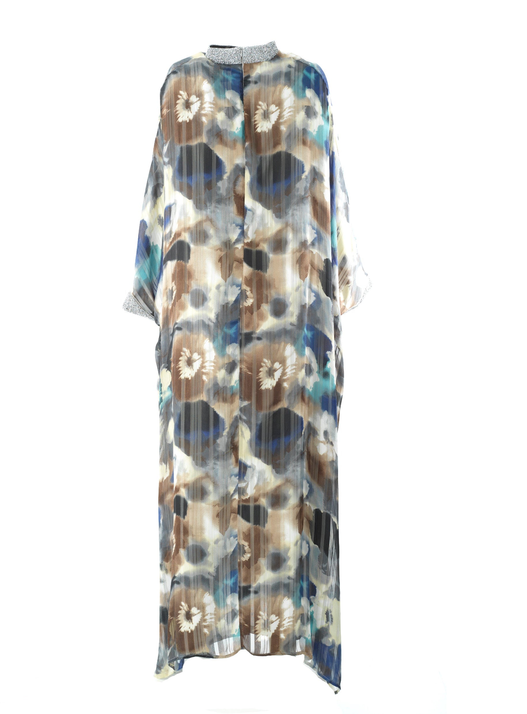 Zohra Earth tone silk chiffon shimmer kaftan abaya Kabayare