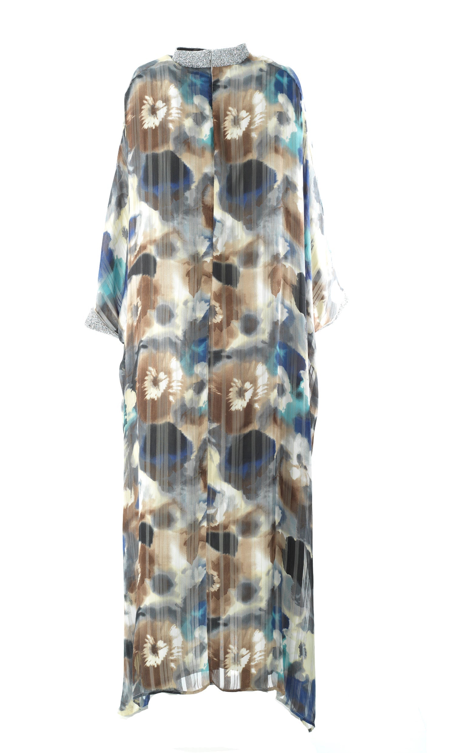 Zohra Earth tone silk chiffon shimmer kaftan abaya Kabayare