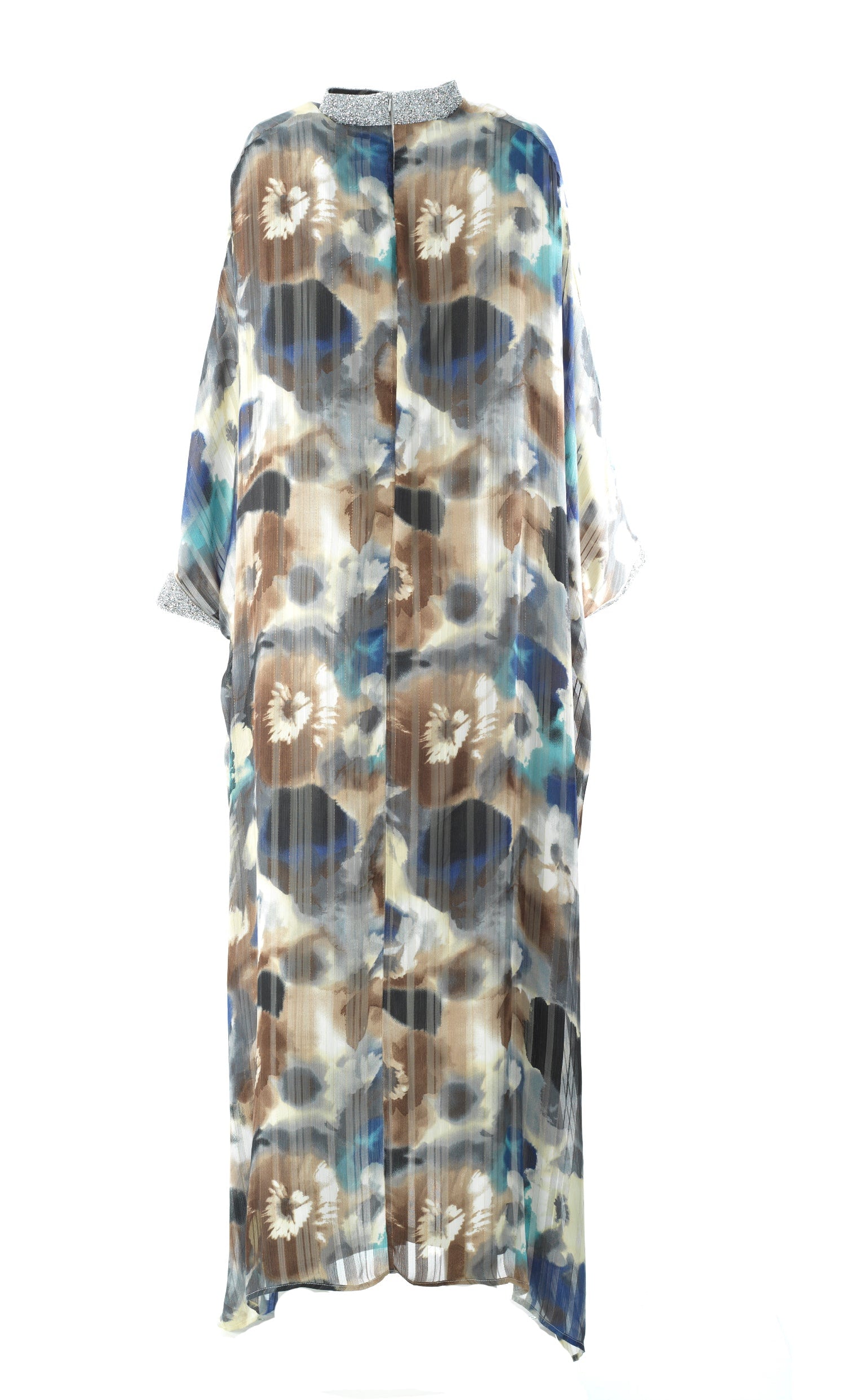 Zohra Earth tone silk chiffon shimmer kaftan abaya Kabayare