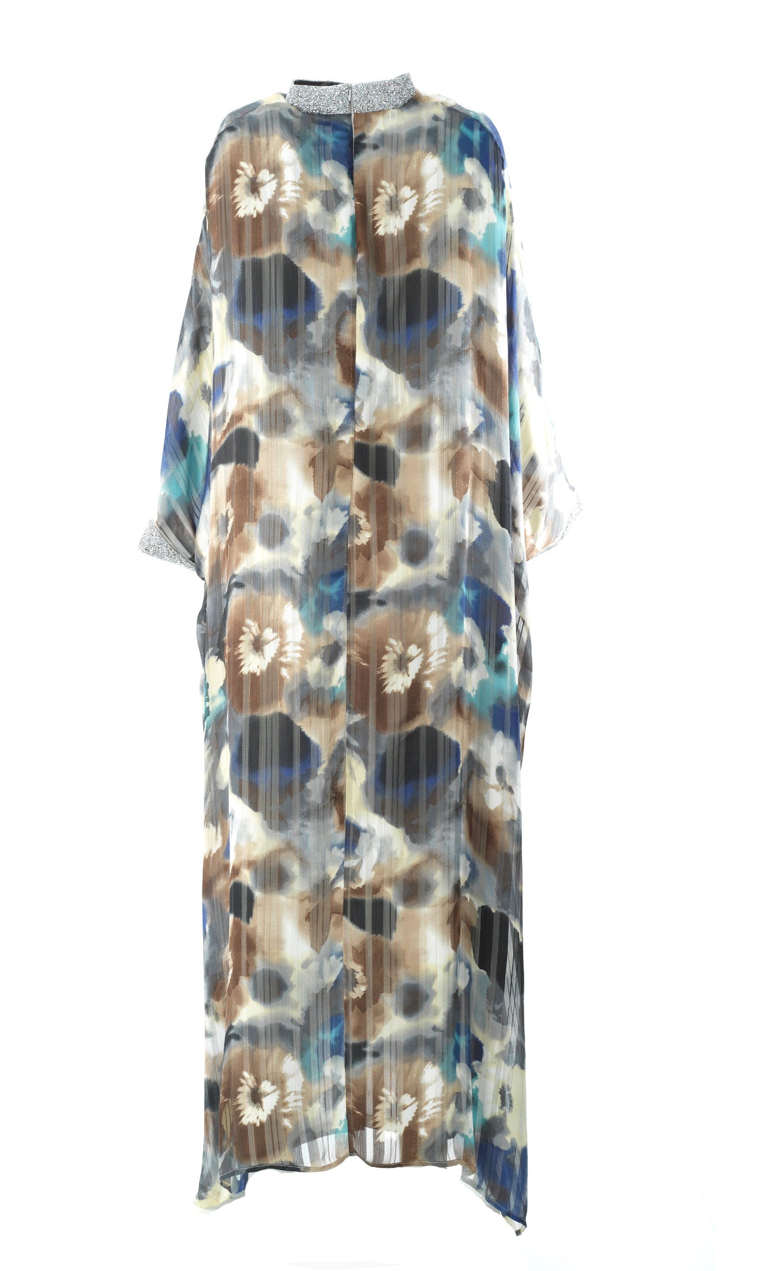 Zohra Earth tone silk chiffon shimmer kaftan abaya Kabayare