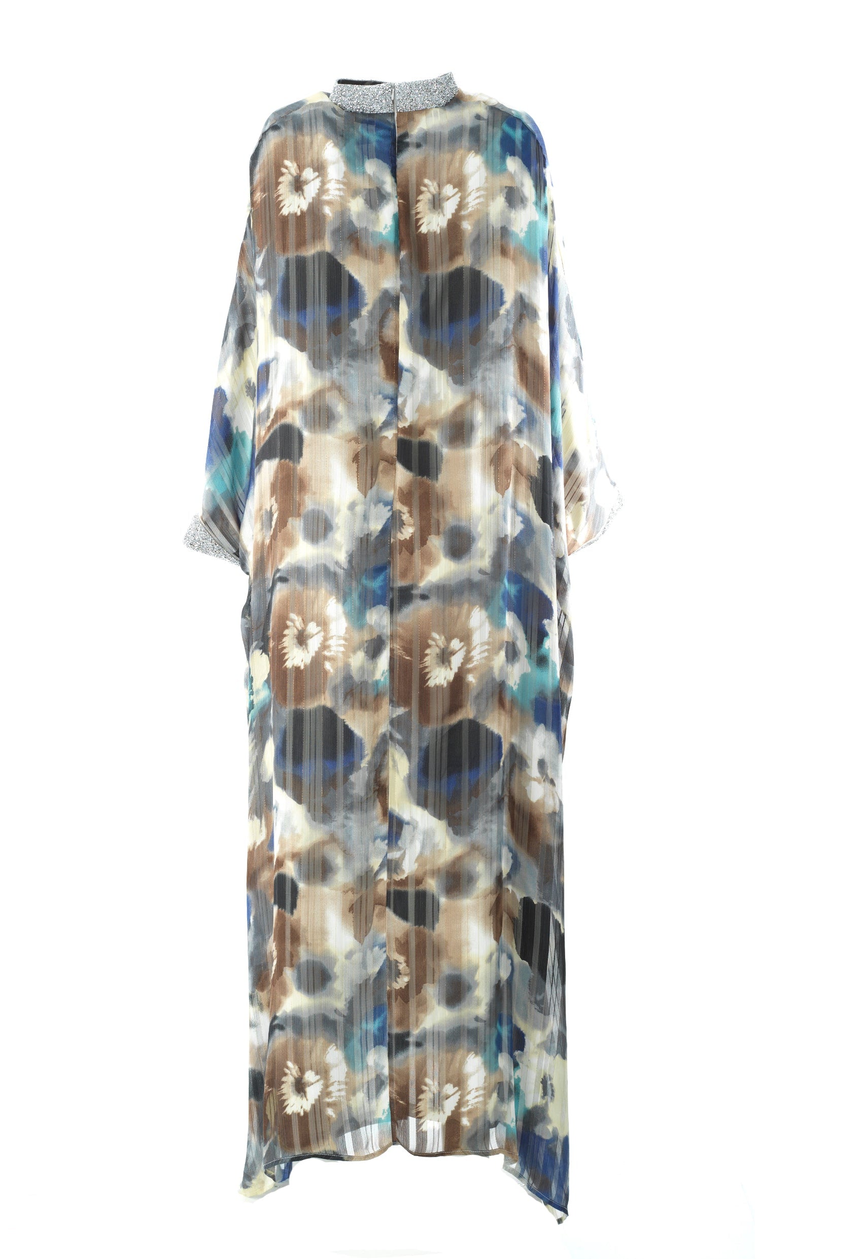 Zohra Earth tone silk chiffon shimmer kaftan abaya Kabayare