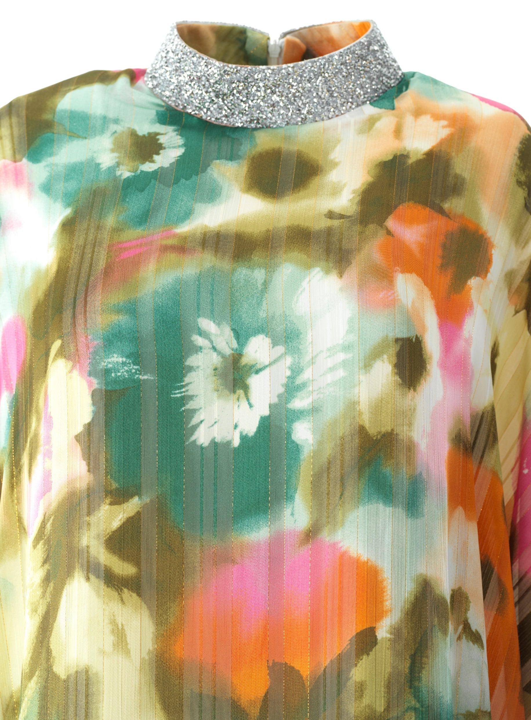 Zohra Olive tone silk chiffon shimmer kaftan abaya Kabayare