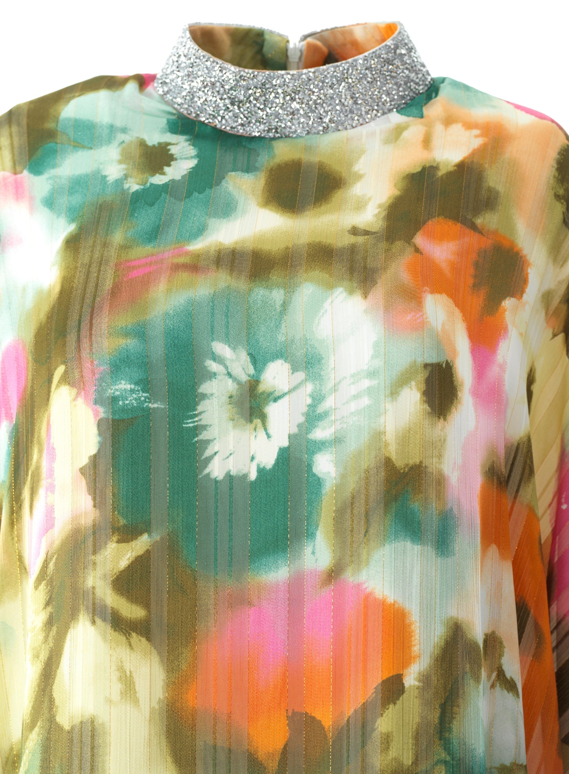 Zohra Olive tone silk chiffon shimmer kaftan abaya Kabayare