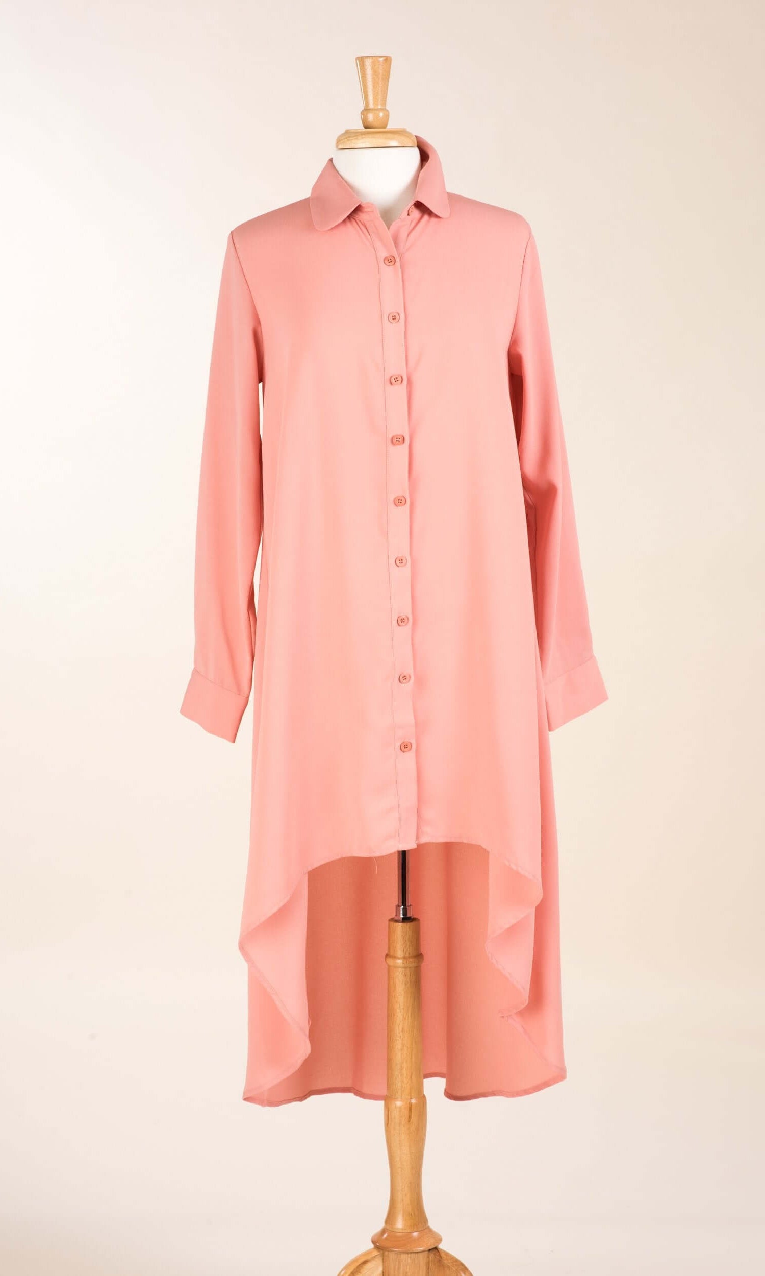 Amira Crepe button Down Hi-Low Top Kabayare