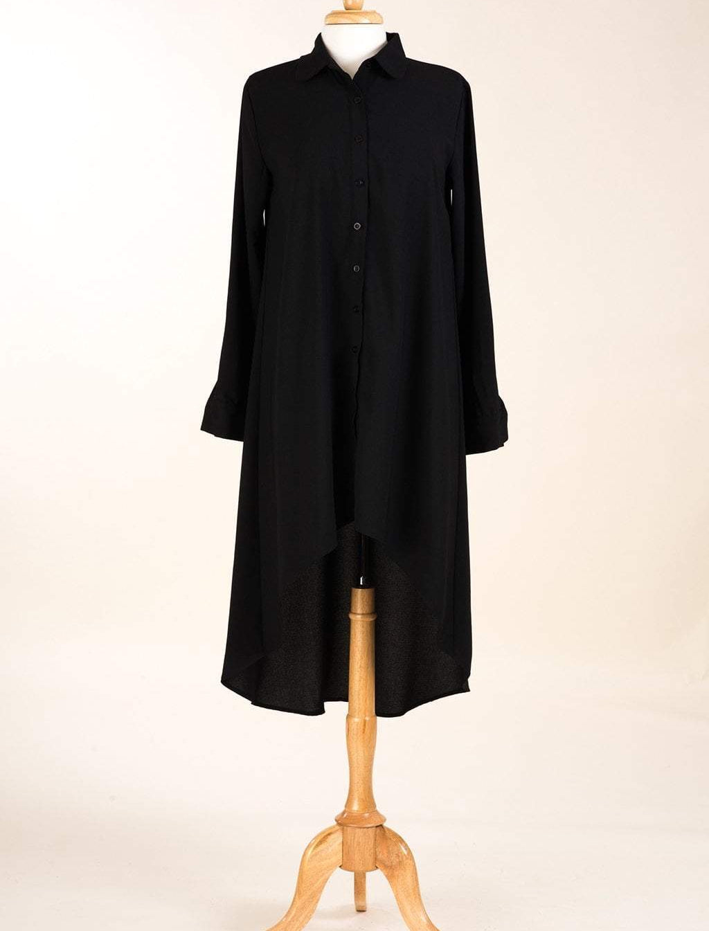 Amira Crepe button Down Hi-Low Top Kabayare