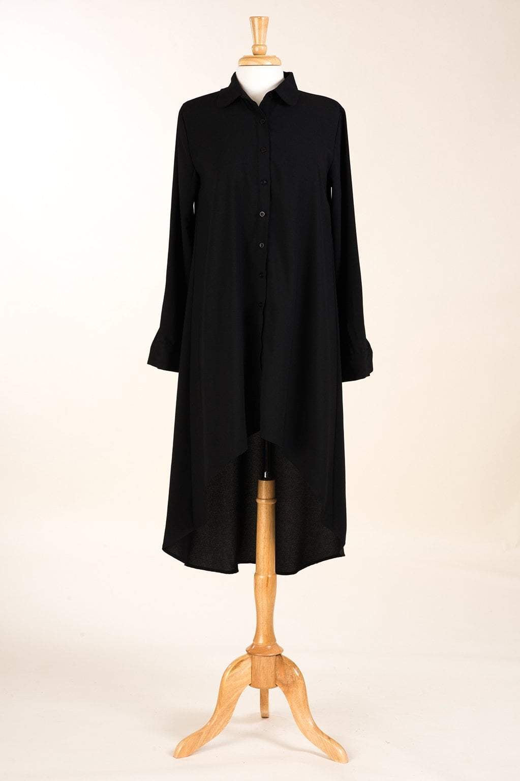 Amira Crepe button Down Hi-Low Top Kabayare