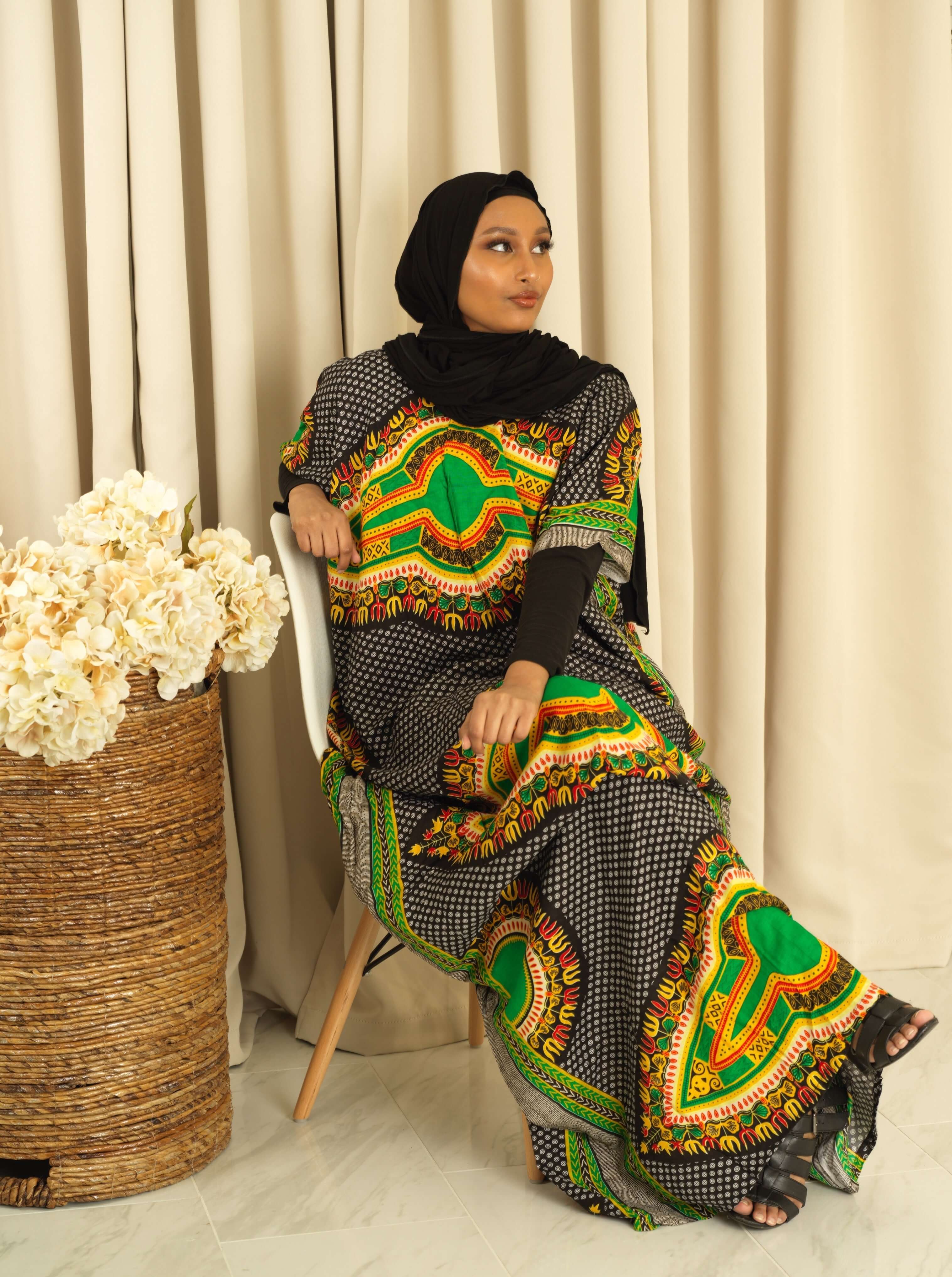 Ankara Vibes Floral Print Bati Dress Kabayare