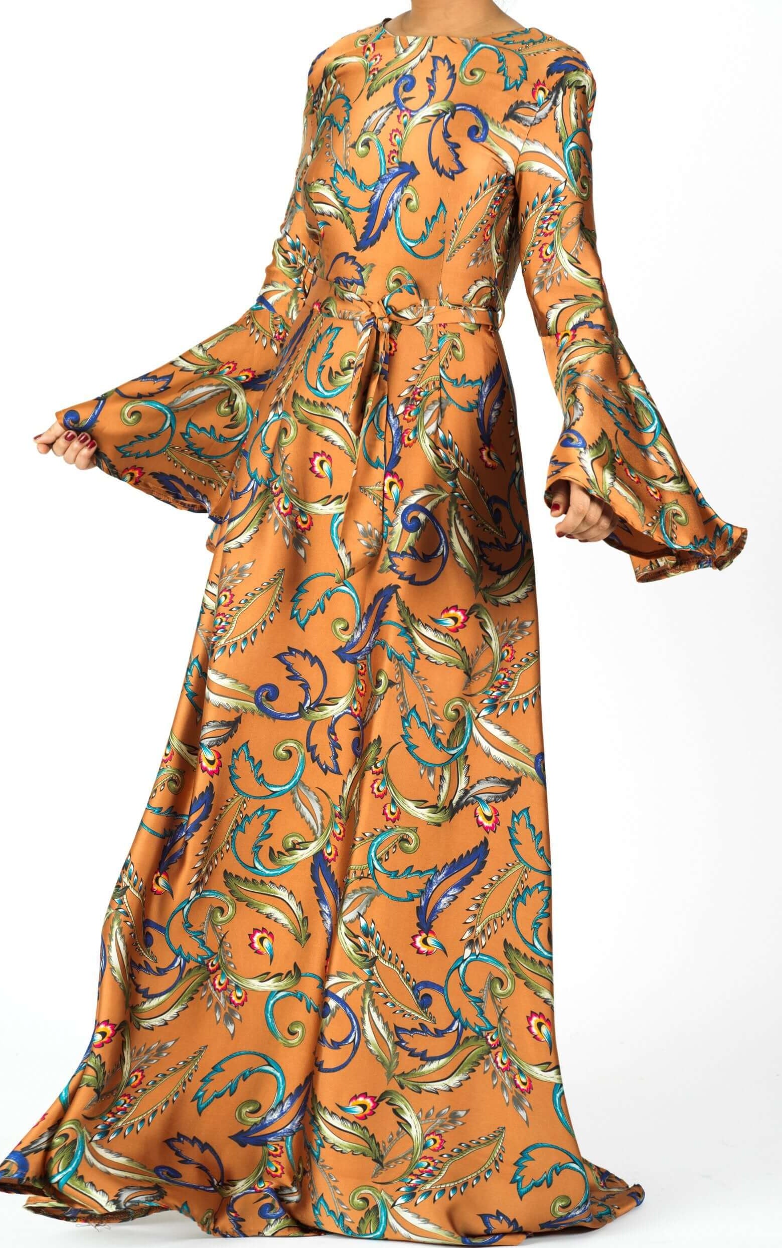Apple Cider Penelope Bell sleeve Maxi dress Kabayare
