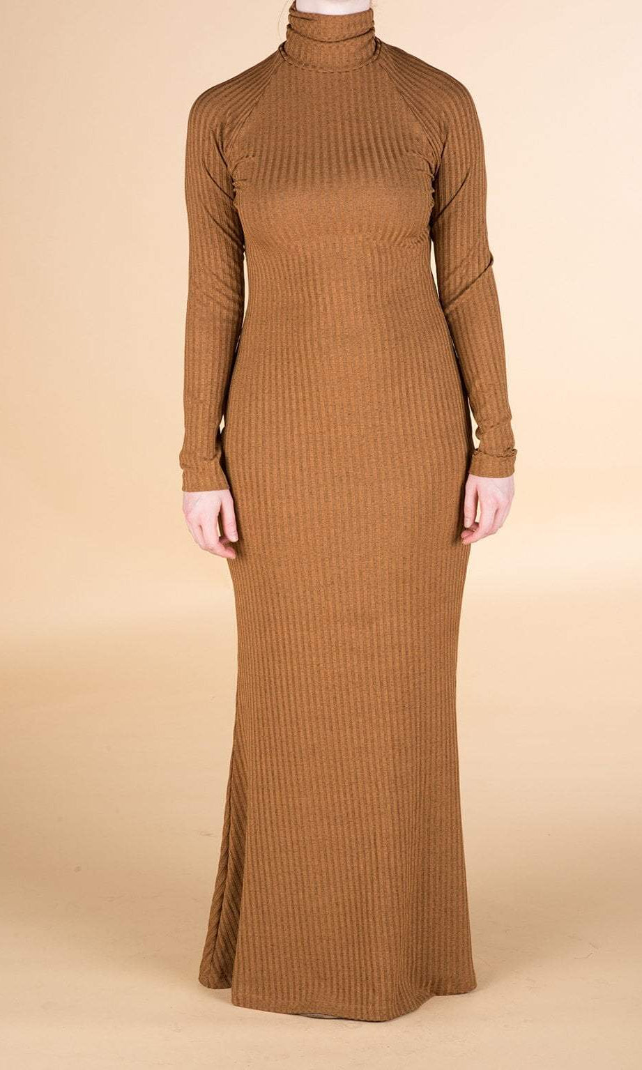 Apple Cider Turtle-neck long sleeve Maxi dress Kabayare