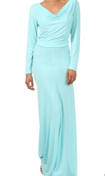 Aqua cowl neck Maxi Dress Kabayare
