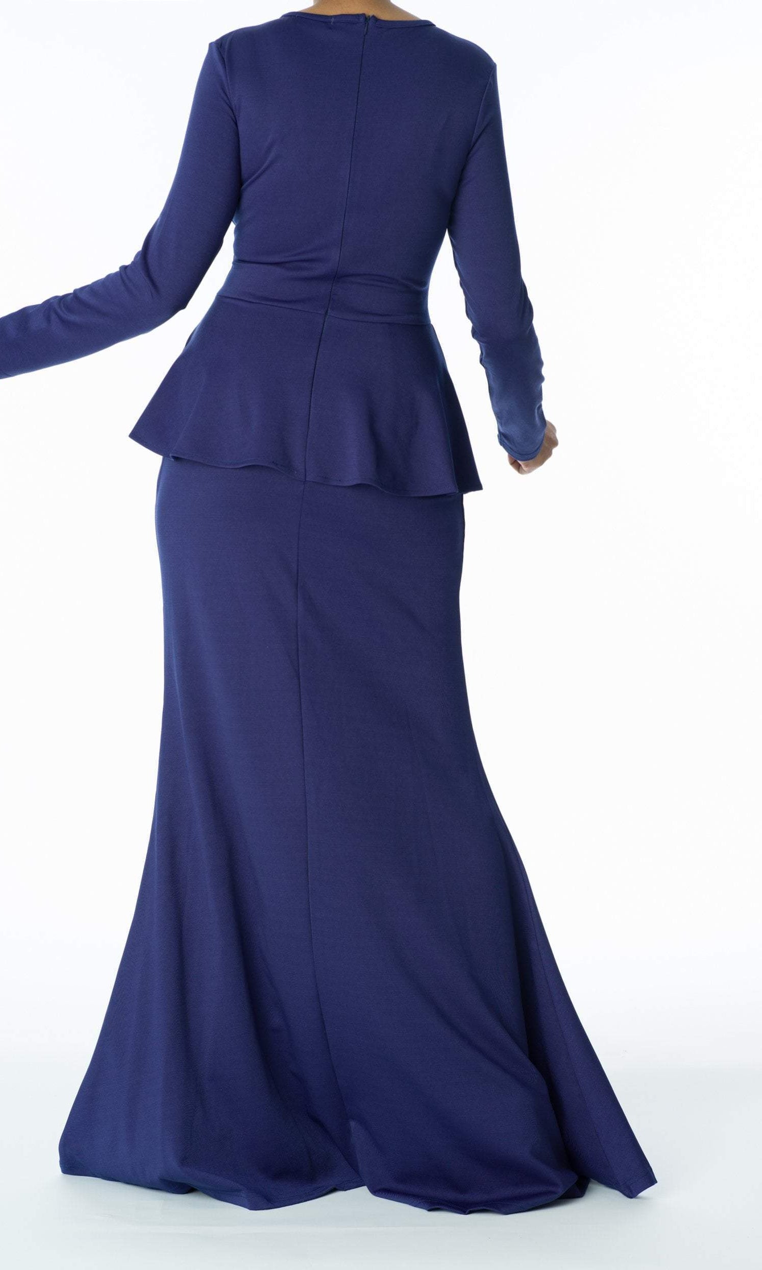 Army Green Long Sleeve Peplum Maxi Dress Kabayare