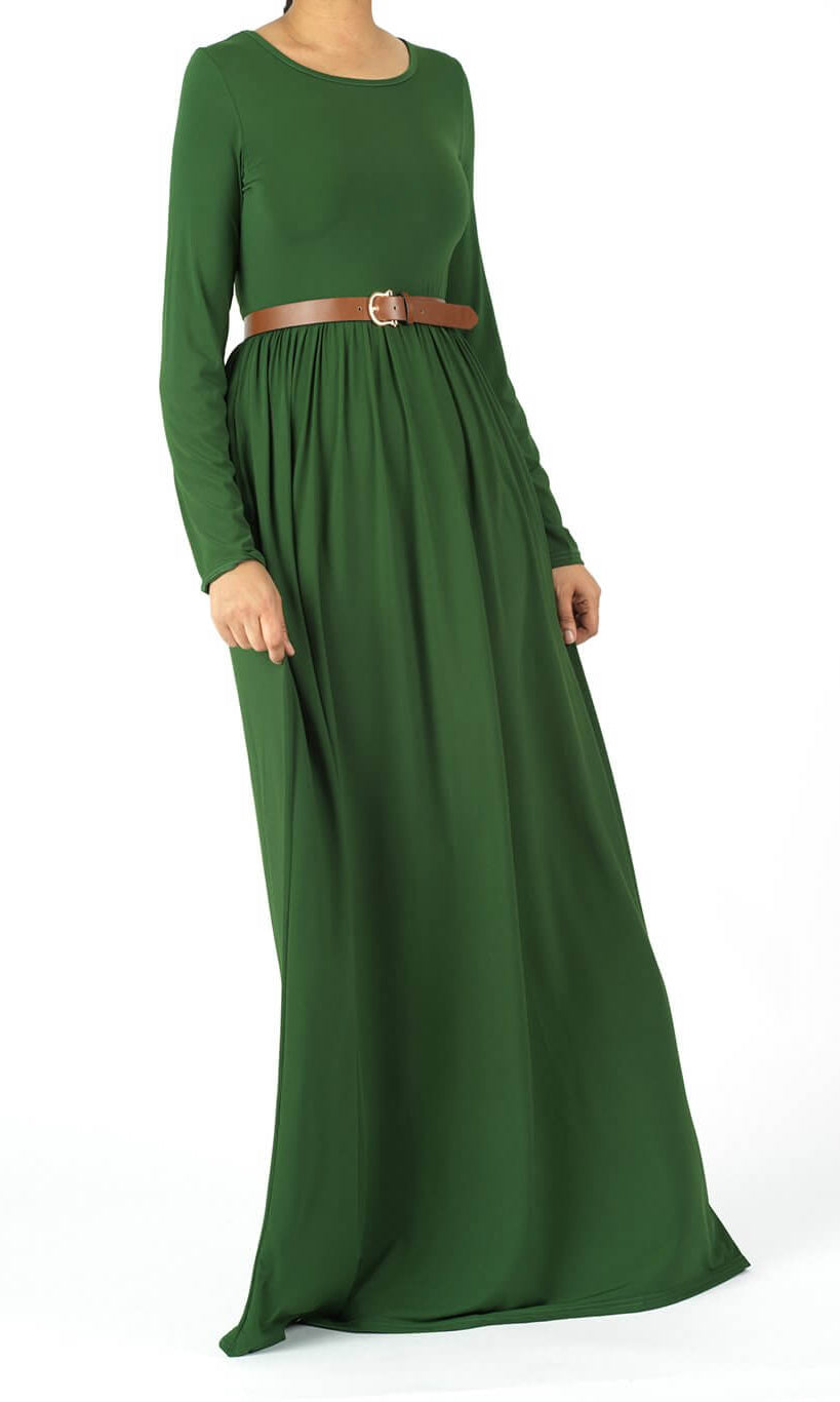 Army Green Milk silk Maxi dress Kabayare