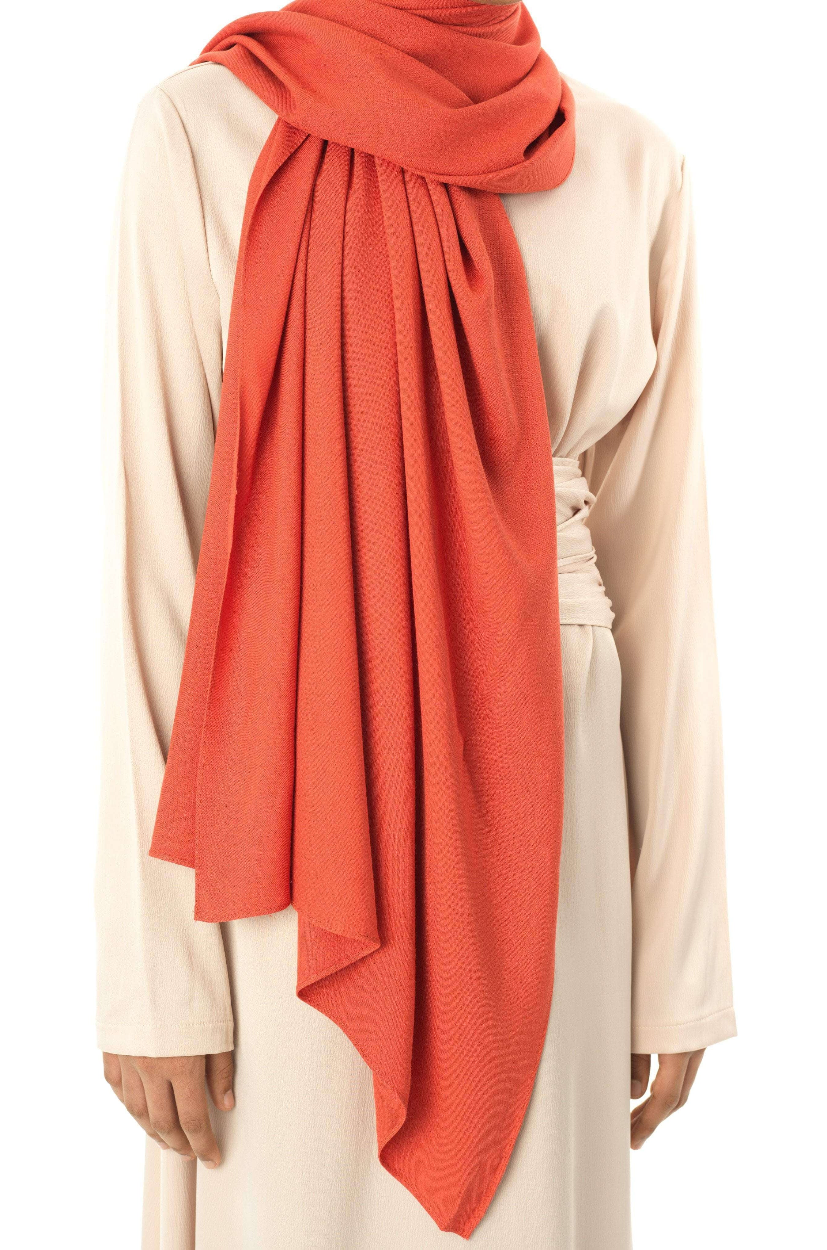 Auburn Orange Premium Rayon Hijab Kabayare