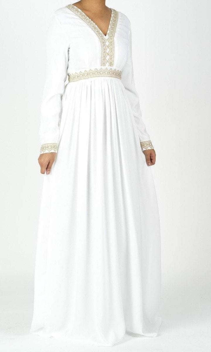 Aurelia Gold detail chiffon dress Kabayare