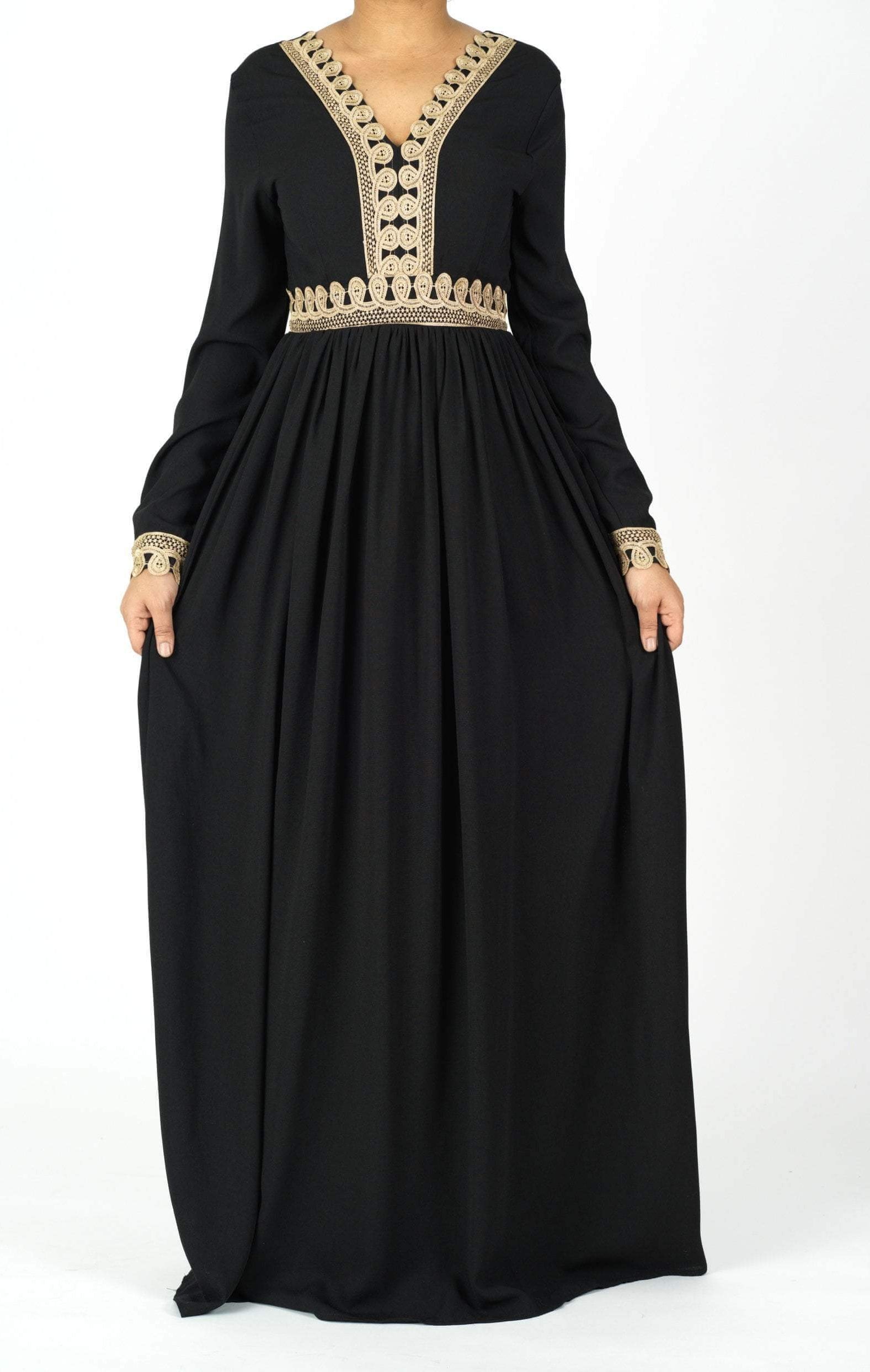 Aurelia Gold detail chiffon dress Kabayare