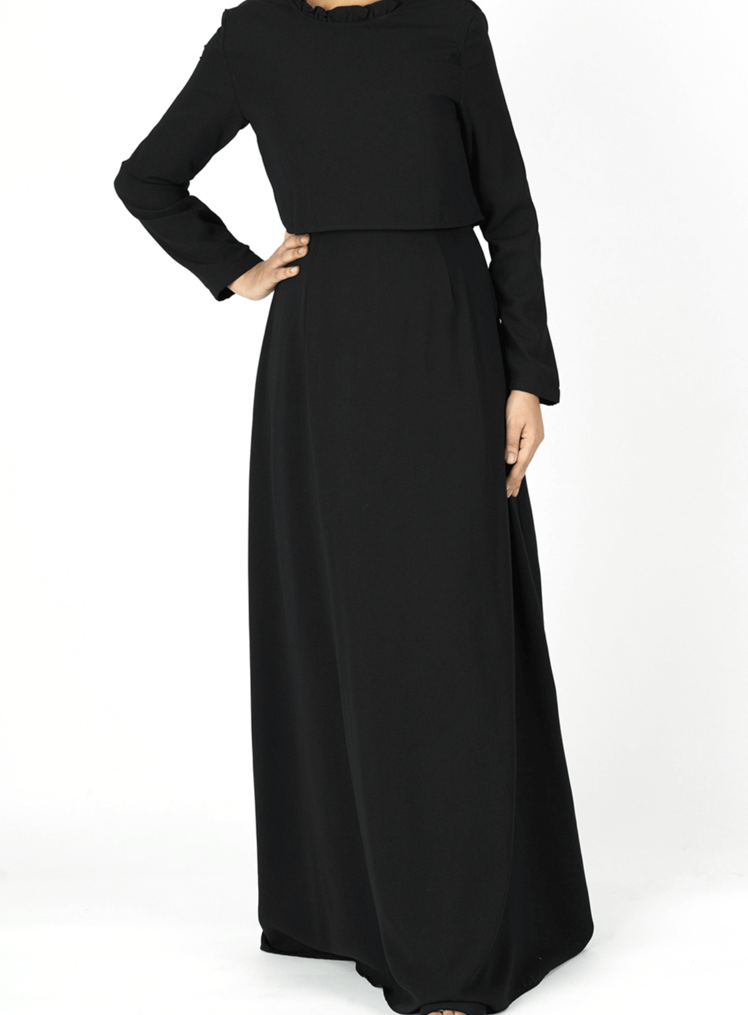 Aurora Crepe high neck crop dress Kabayare