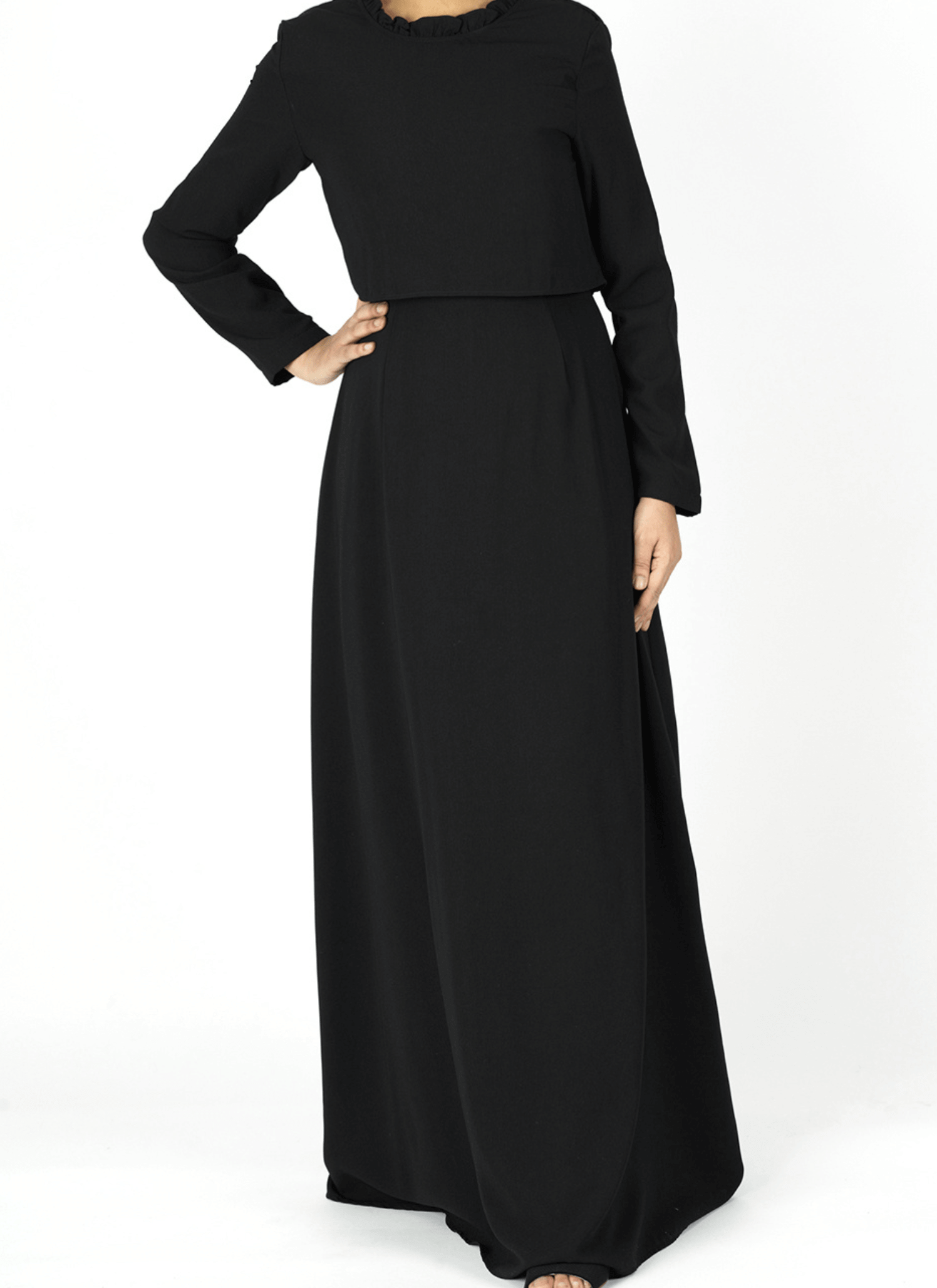 Aurora Crepe high neck crop dress Kabayare