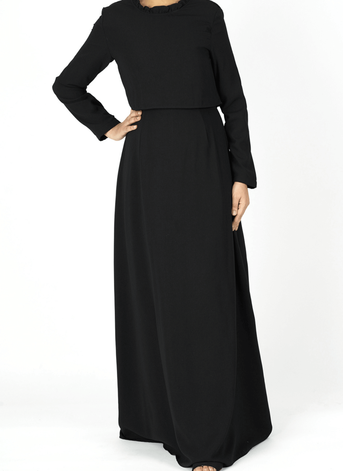 Aurora Crepe high neck crop dress Kabayare