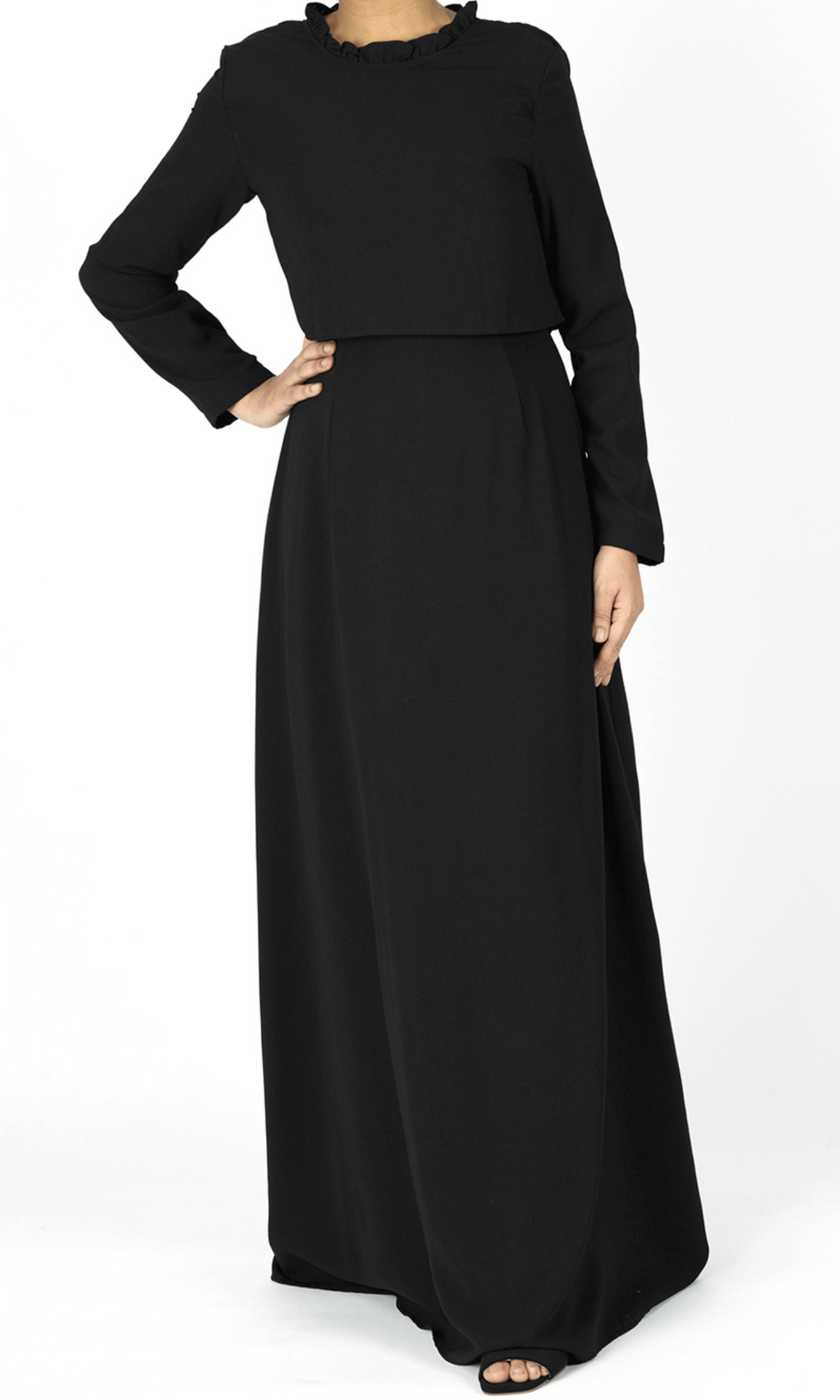 Aurora Crepe high neck crop dress Kabayare