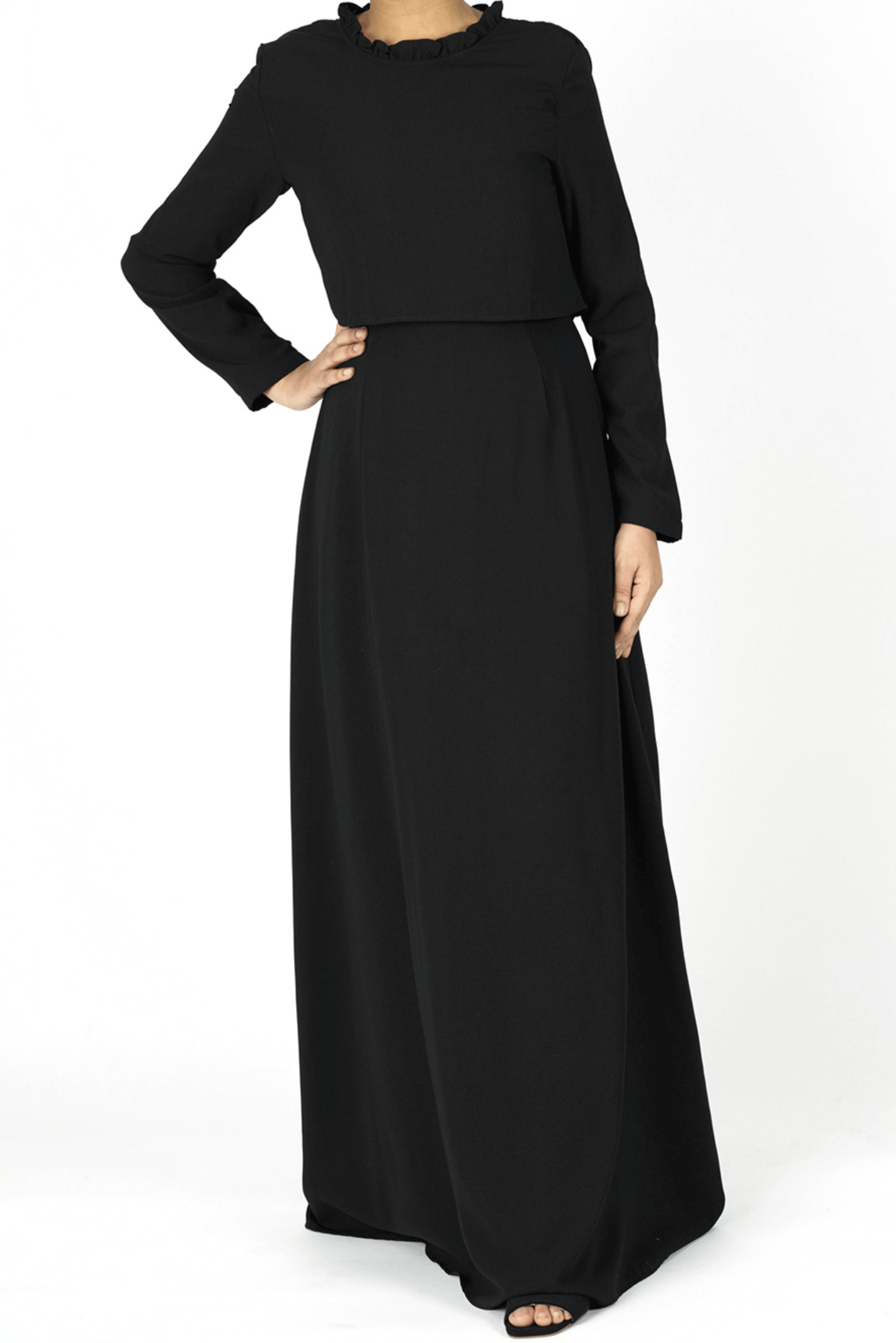 Aurora Crepe high neck crop dress Kabayare