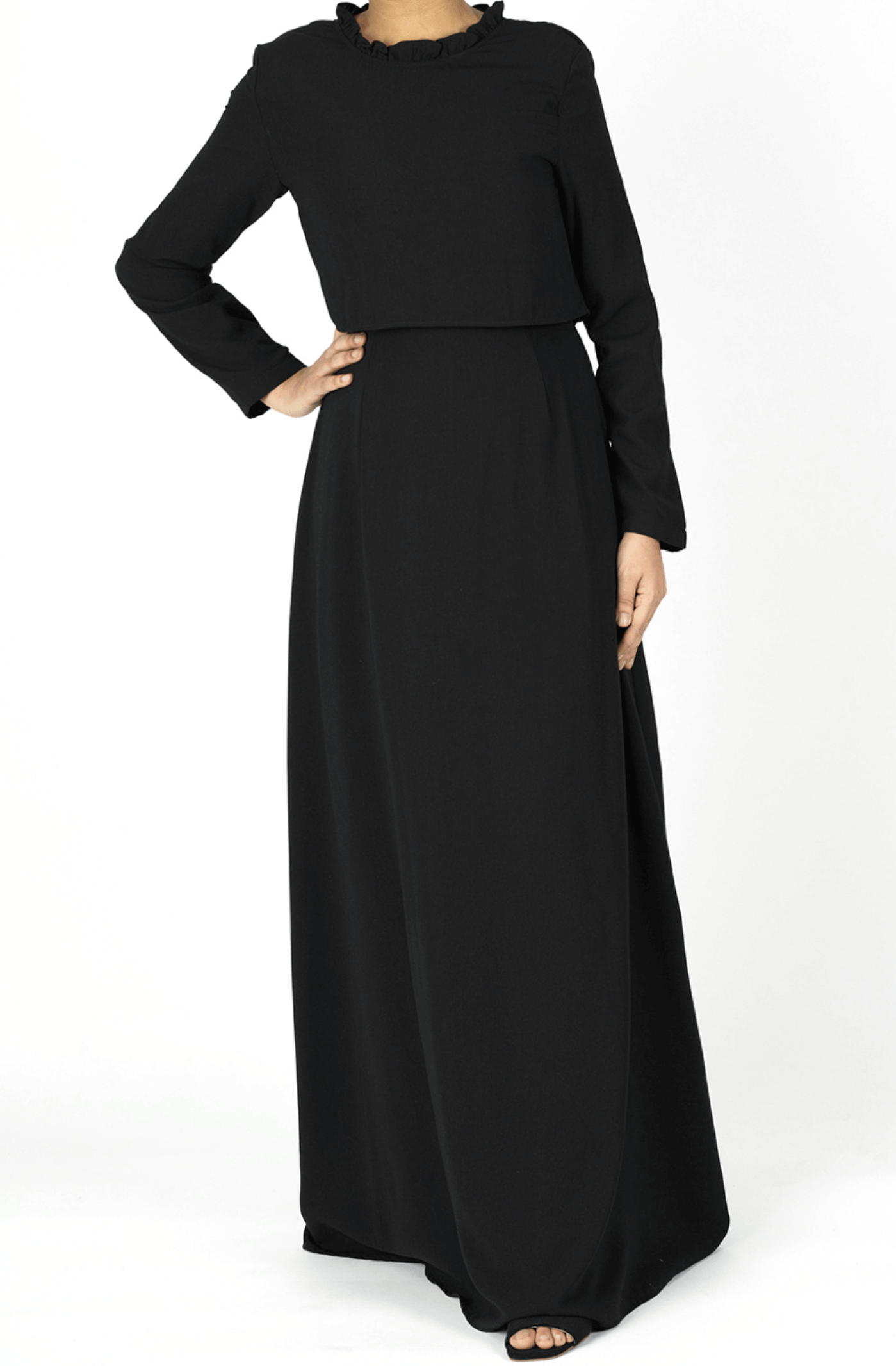 Aurora Crepe high neck crop dress Kabayare
