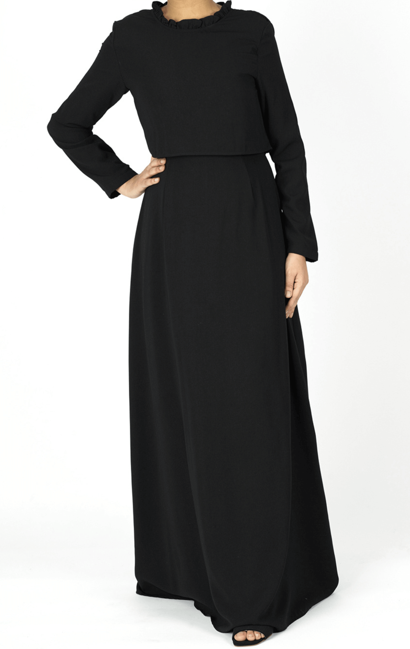 Aurora Crepe high neck crop dress Kabayare