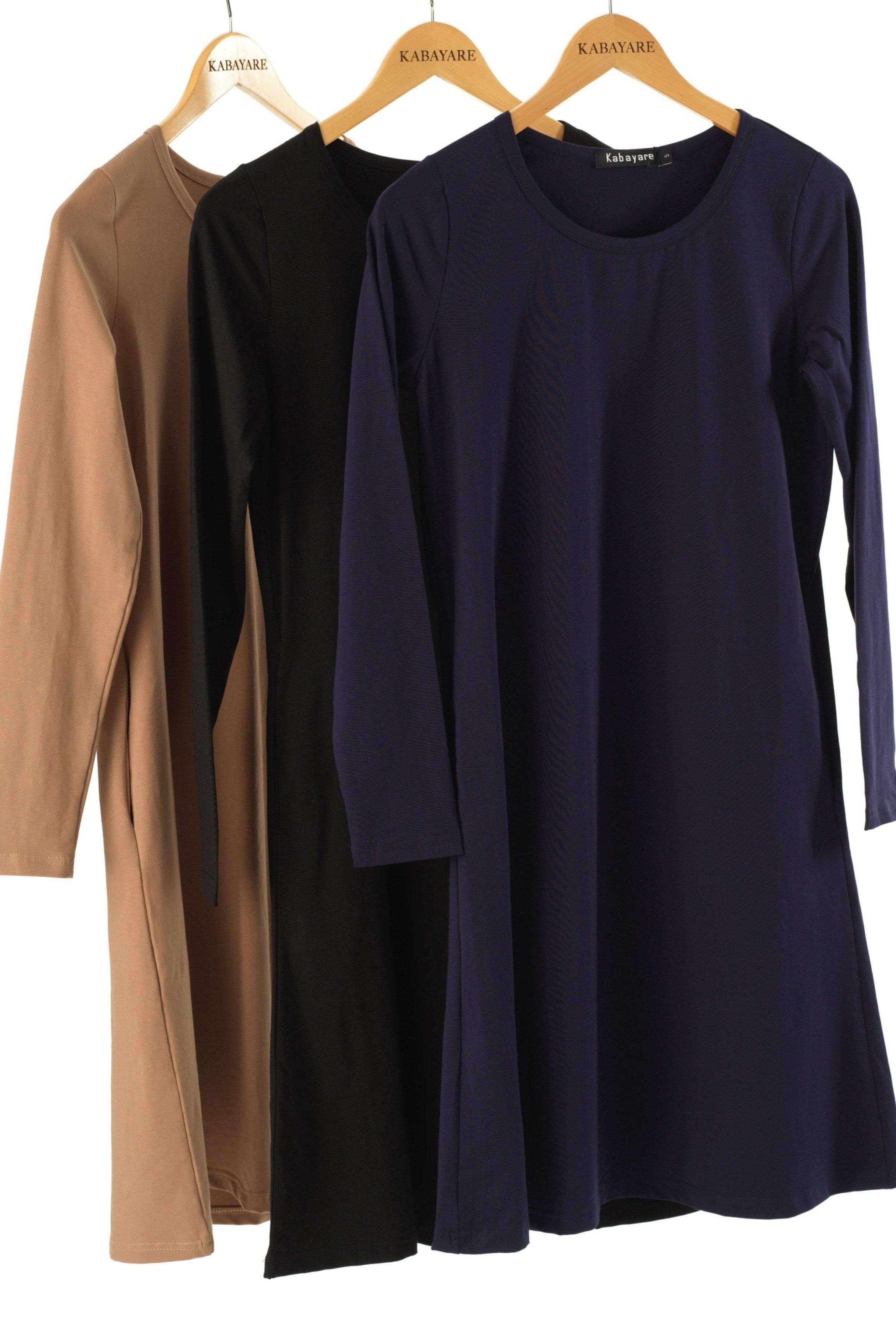 Basic Long sleeve cotton Midi top Kabayare