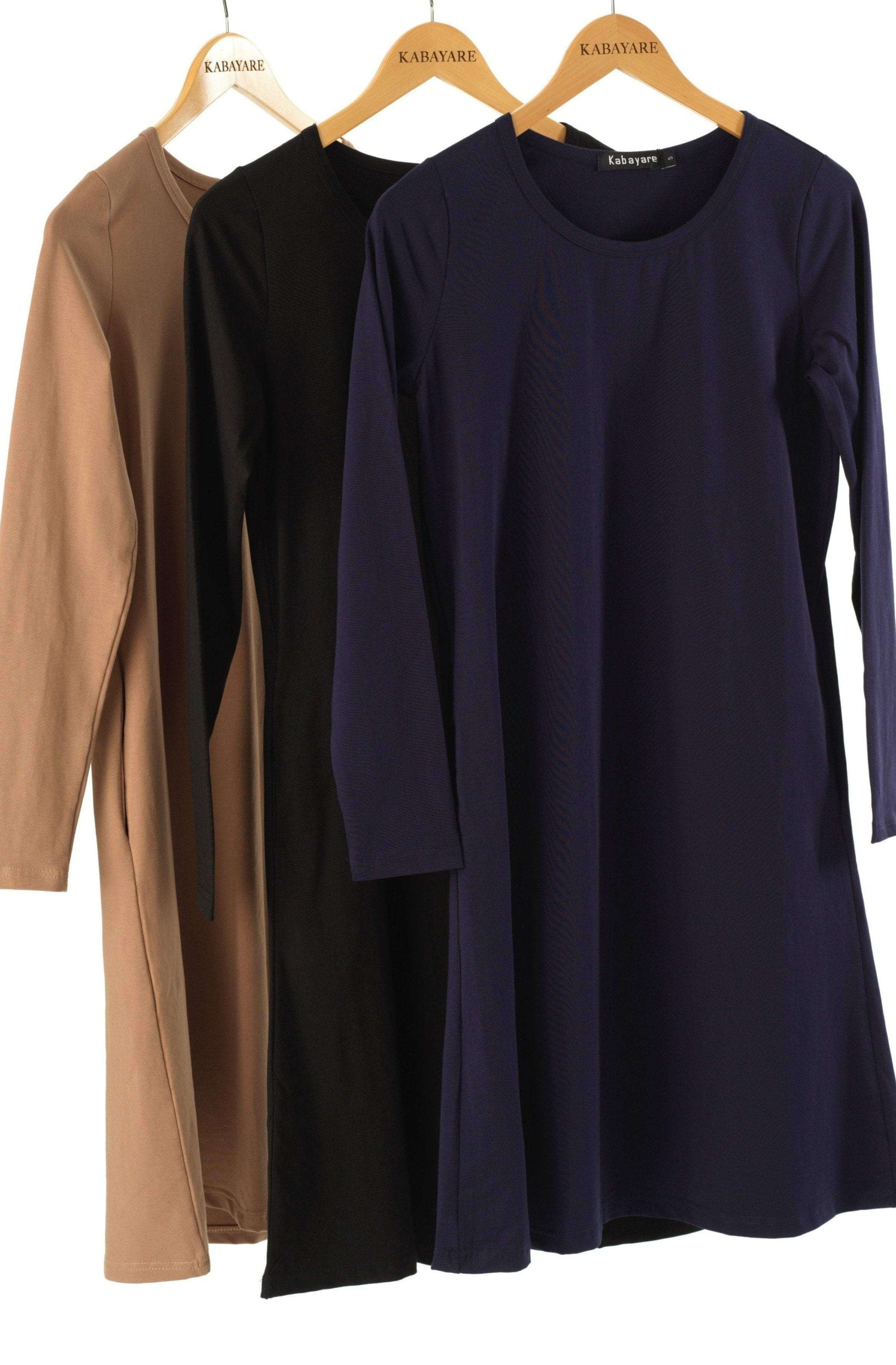 Basic Long sleeve cotton Midi top Kabayare