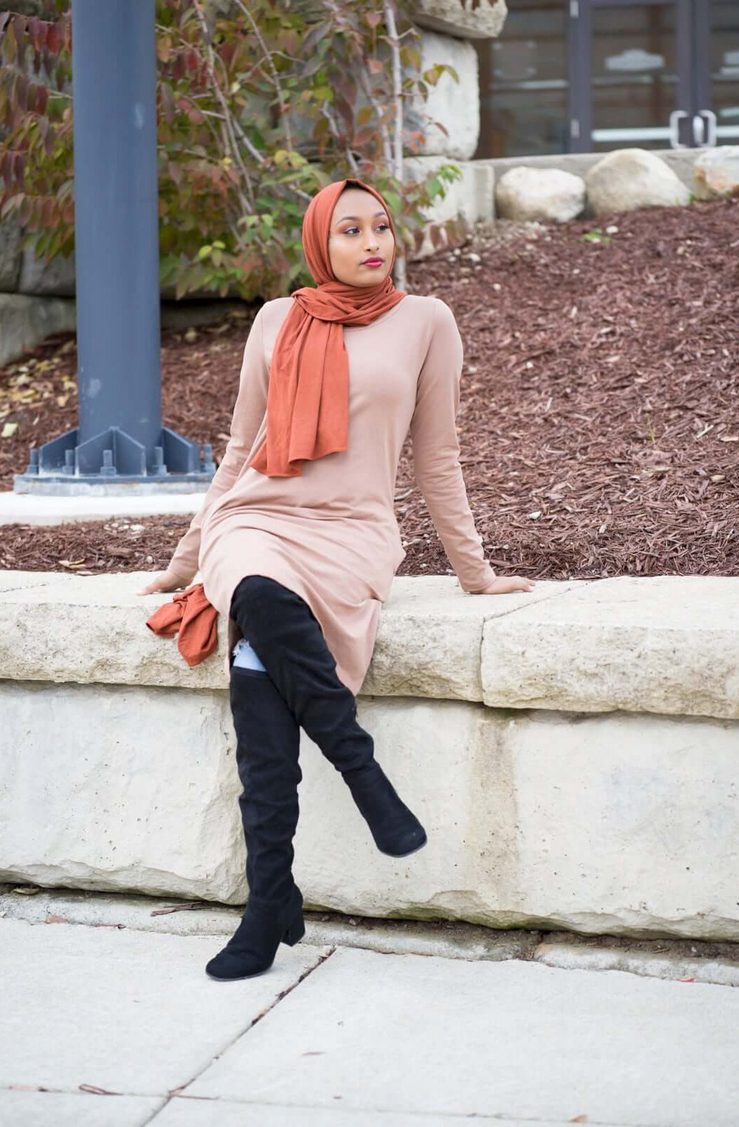 Basic Long sleeve cotton Midi top Kabayare
