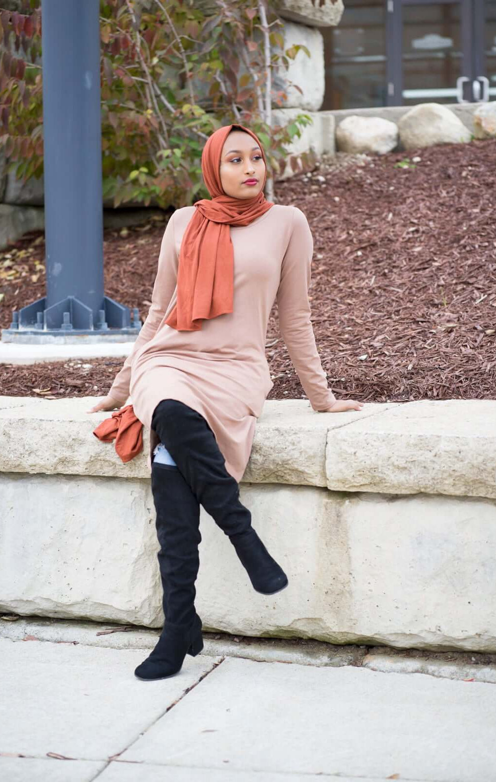 Basic Long sleeve cotton Midi top Kabayare