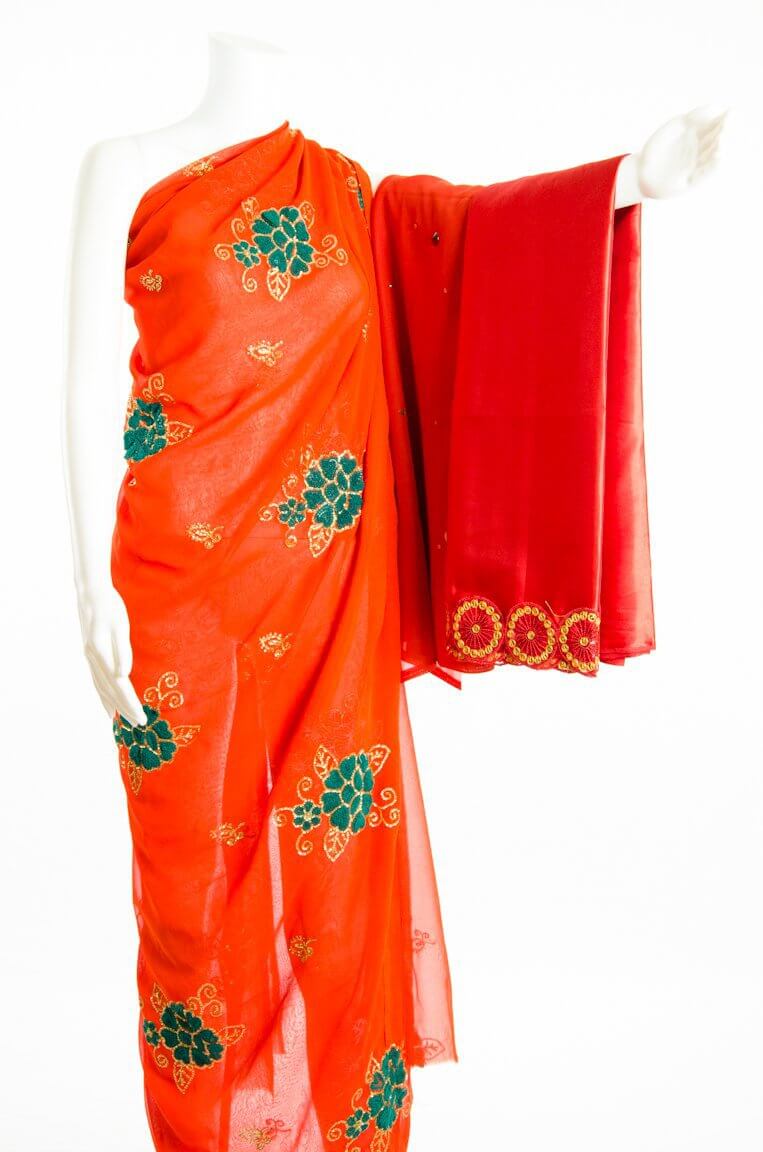 Beautiful Red Saree Dirac Kabayare