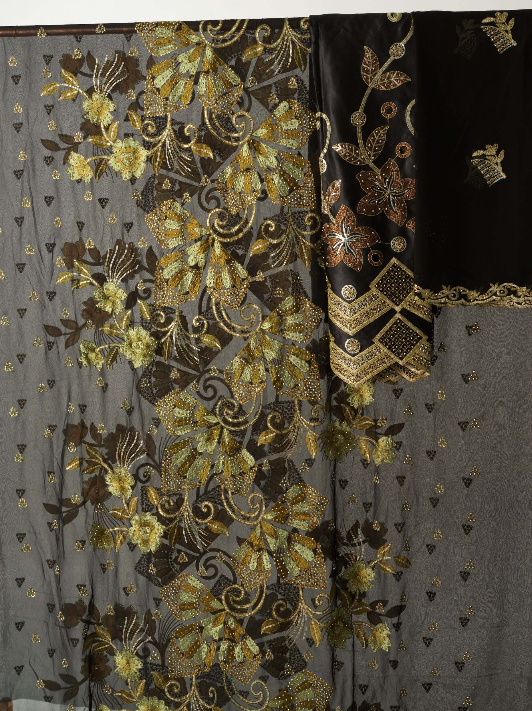 Black and Olive saree Dirac set Kabayare