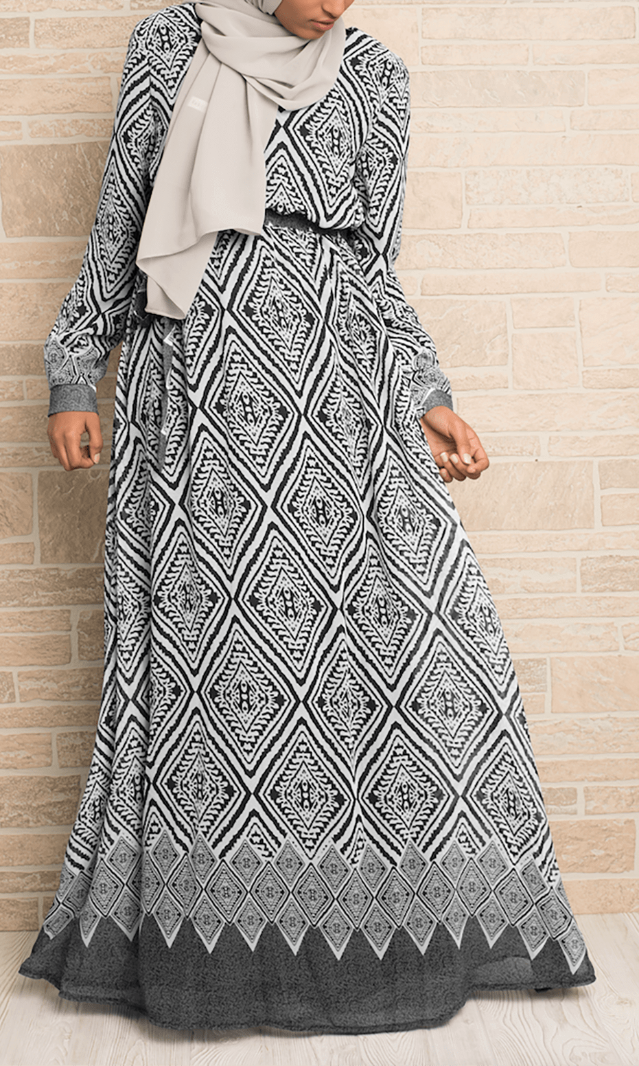 Black aztec print chiffon dress Kabayare