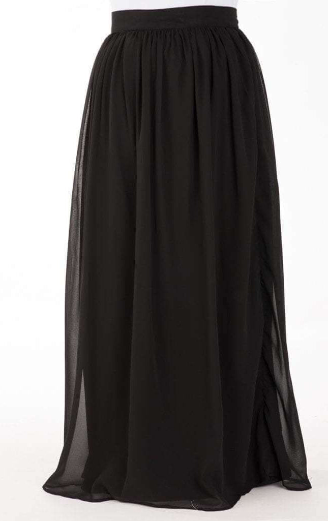 Black basic chiffon Maxi Skirt Kabayare