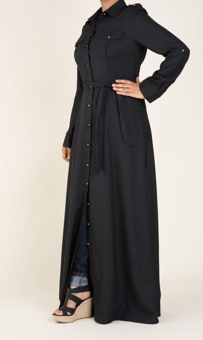 Black buttons shirt-dress Kabayare