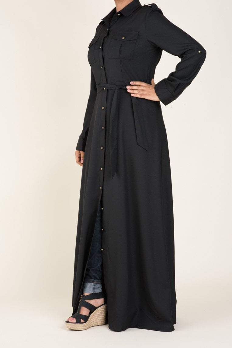 Black buttons shirt-dress Kabayare