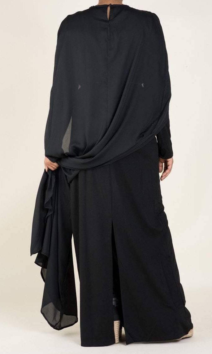 Black Cape elegant dress Kabayare
