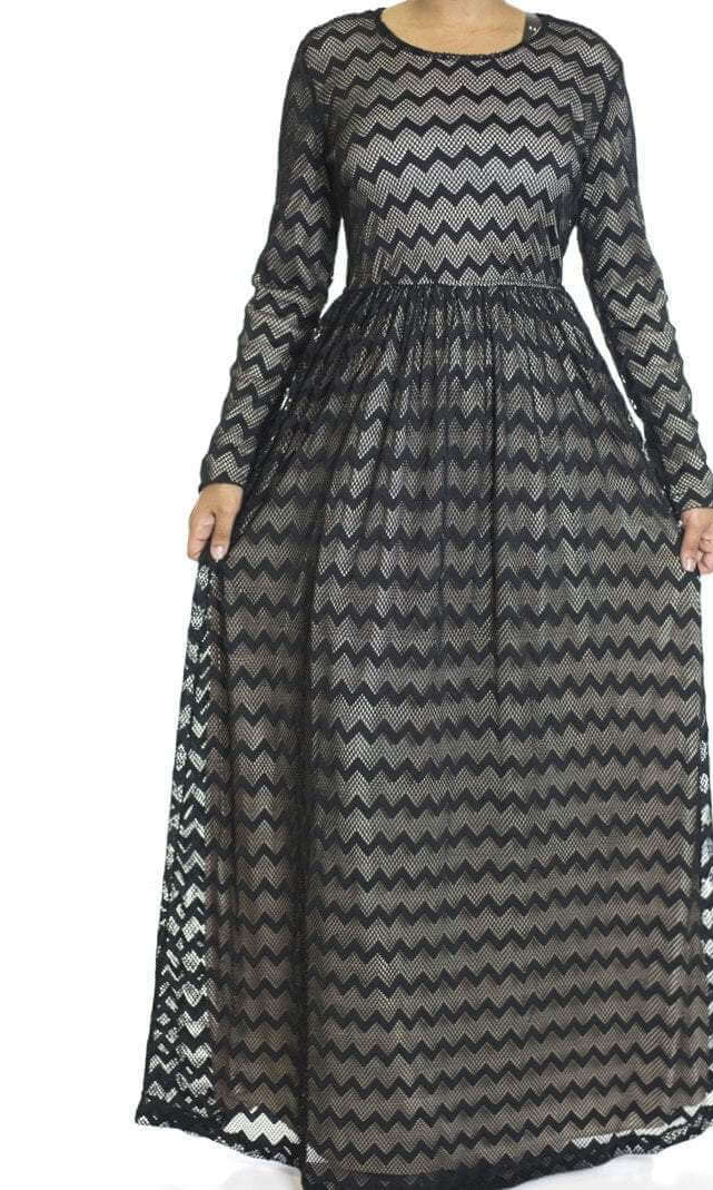 Black Chevron Lace dress Kabayare
