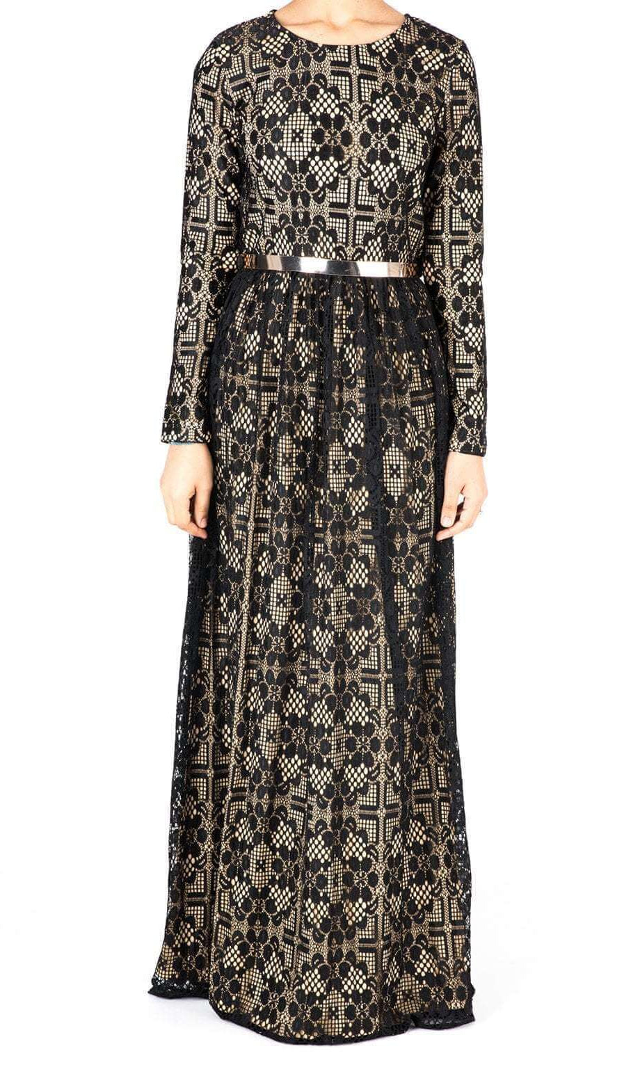 Black Contemporary Lace Maxi Dress Kabayare