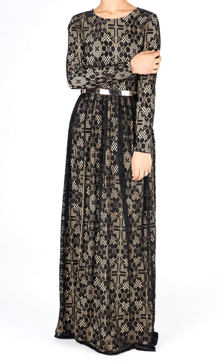 Black Contemporary Lace Maxi Dress Kabayare