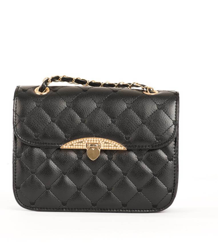 Black Diamond Hearts Shoulder Bag Kabayare