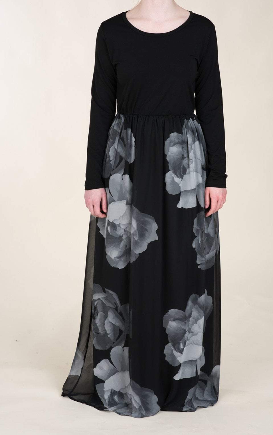 Black Digital Blossom Dress Kabayare