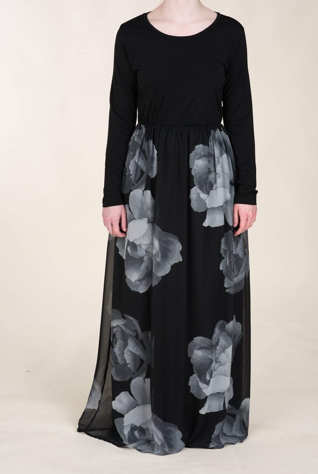 Black Digital Blossom Dress Kabayare