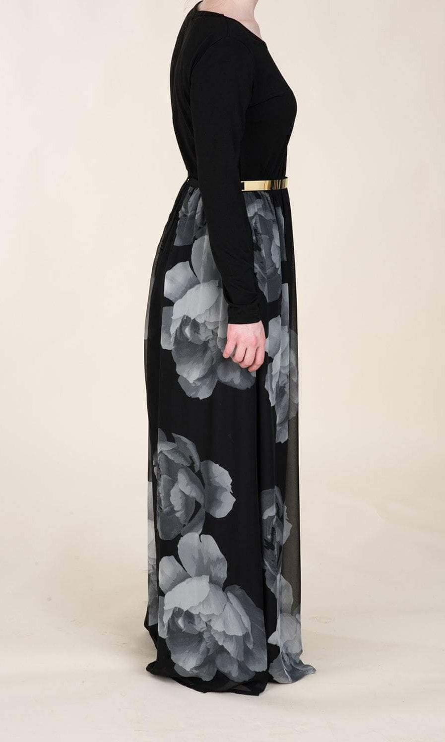 Black Digital Blossom Dress Kabayare