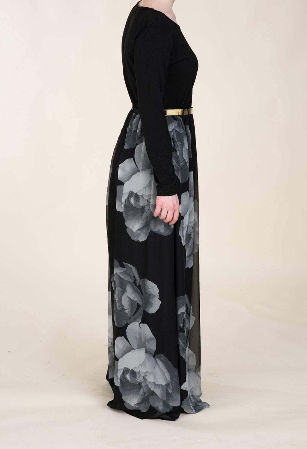 Black Digital Blossom Dress Kabayare