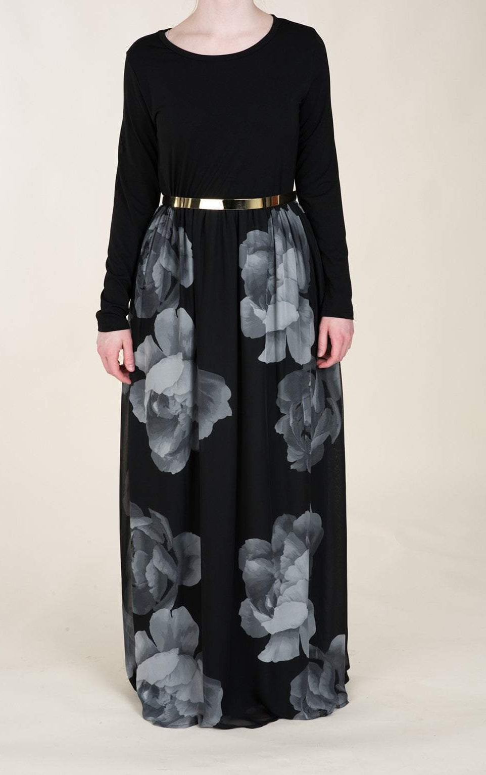 Black Digital Blossom Dress Kabayare