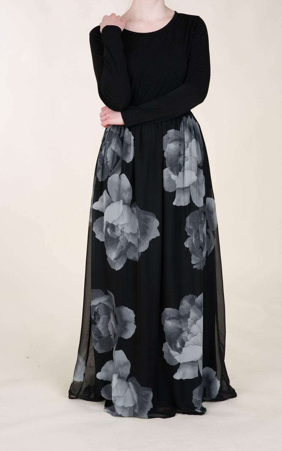 Black Digital Blossom Dress Kabayare