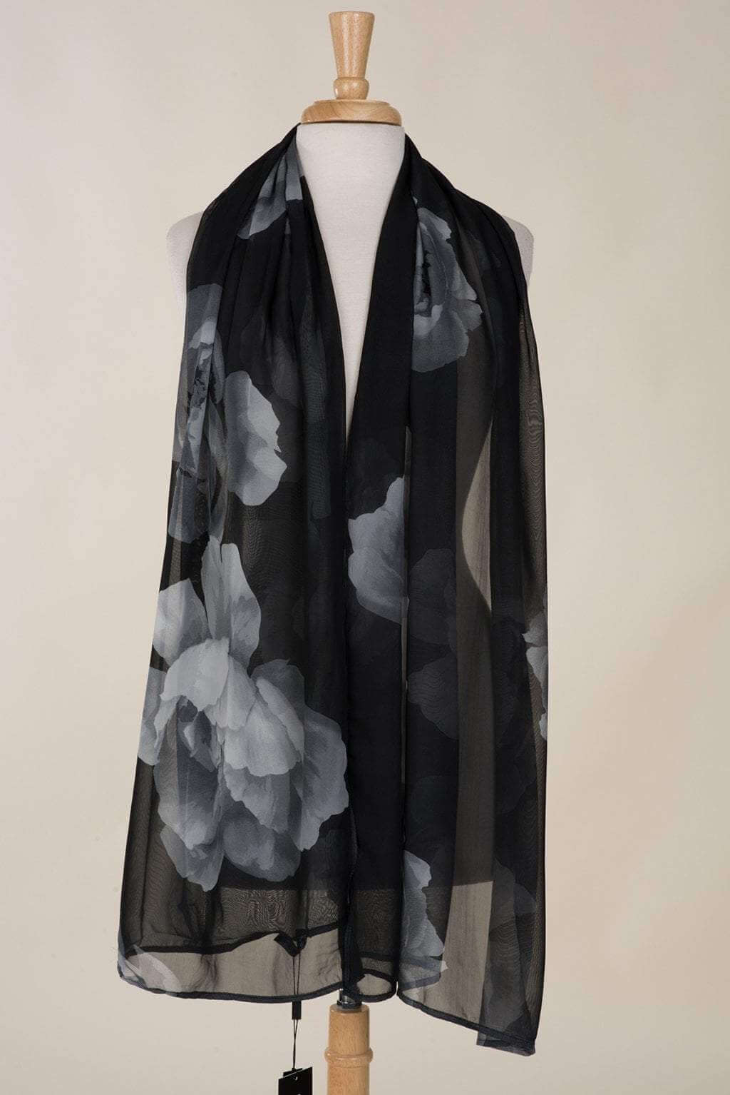 Black Digital Chiffon Hijab Kabayare